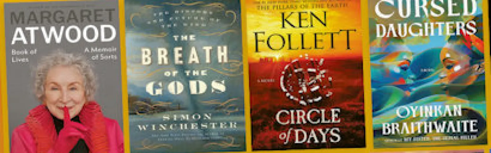 A series of covers of popular books.